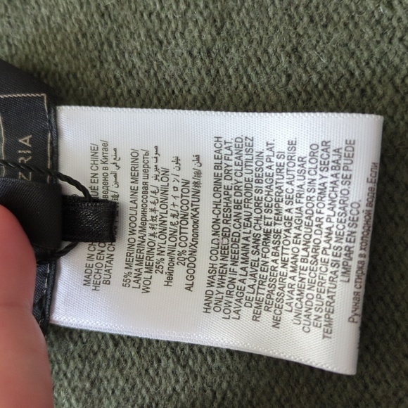 BCBGMAXAZRIA Masha Merino wool mix dark fatigue green oversized pullover NWT - Picture 2 of 6